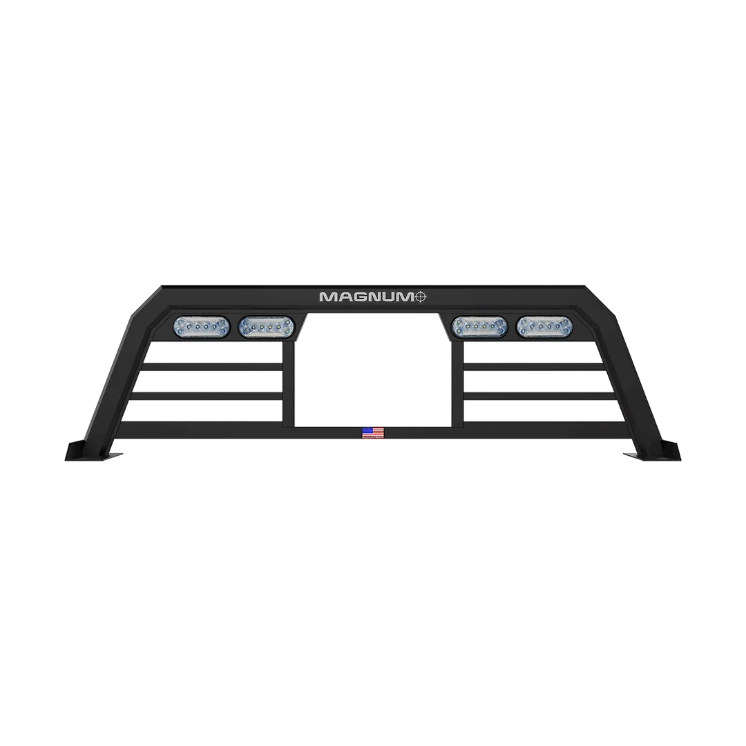 223LPBRP1NB – MAGNUM TRUCK Headache Rack, Louvered With Window Cutout Powder Coated Matte Black Aluminum Can Be Used ...